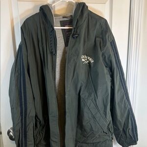 Vintage Abercrombie & Fitch Olive Windbreaker with Navy Accents